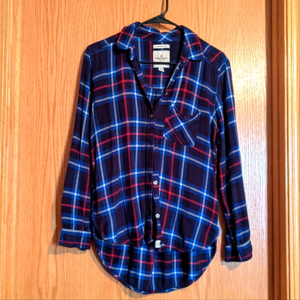 American Eagle Cozy Blue Flannel